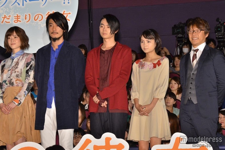 （左から）上野樹里、玉山鉄二、菅田将暉、葵わかな、三木孝浩監督