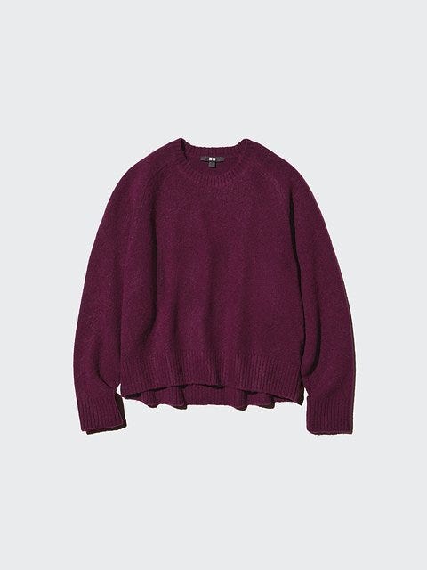 ユニクロのスフレヤーンクルーネックセーター