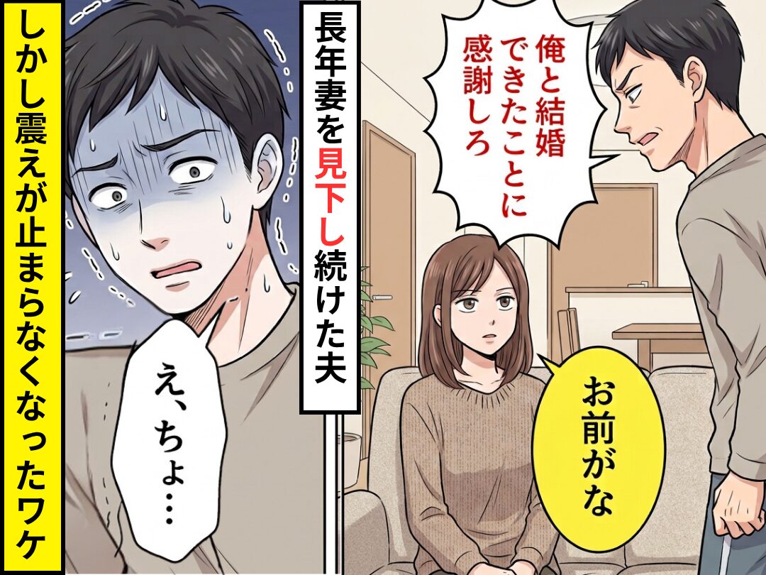 モラ夫「俺と結婚できたことに感謝しろ」妻「お前がな」次の瞬間⇒夫「え、ちょ…」震えが止まらなくなったワケ