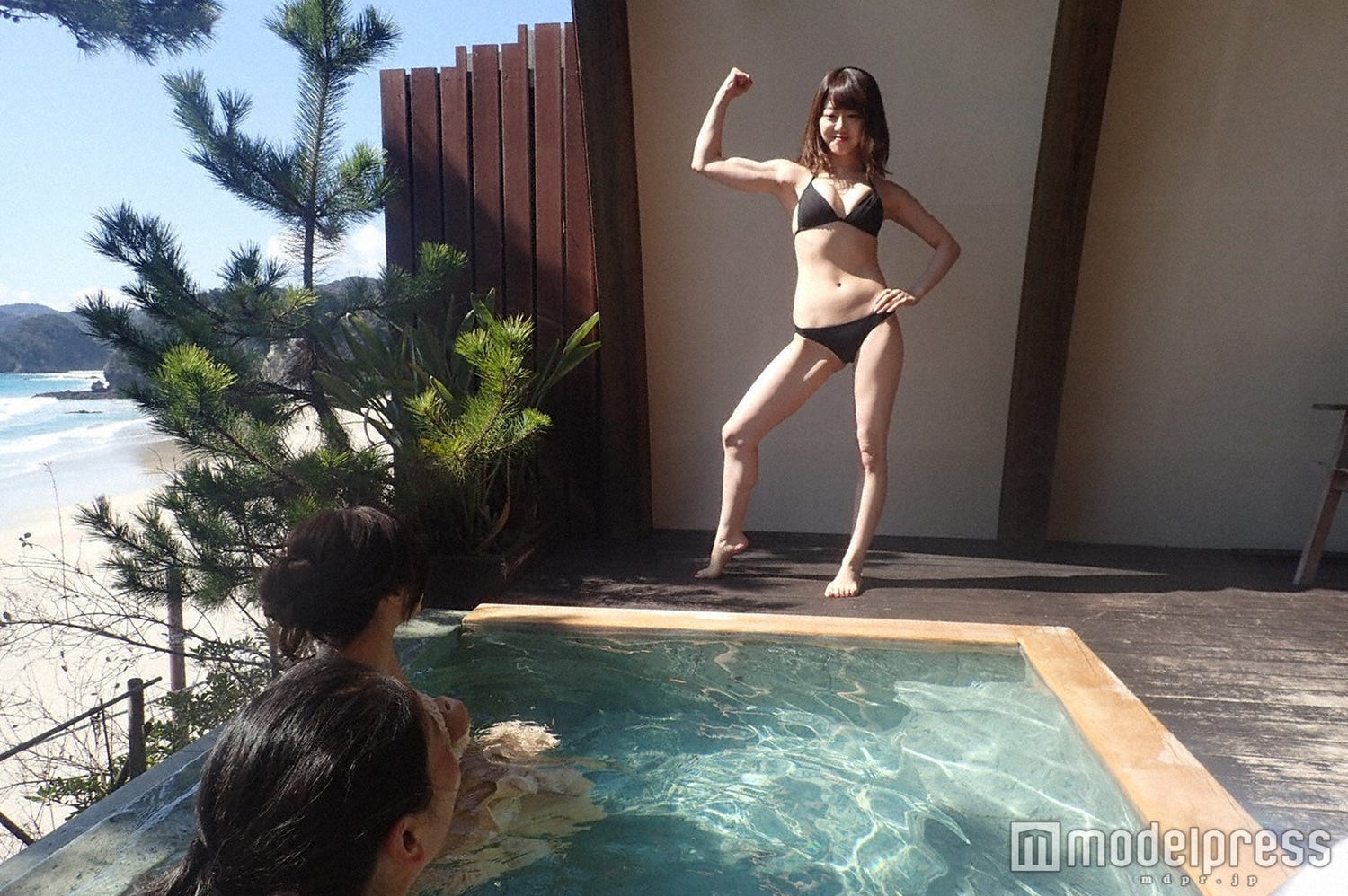 露天風呂 露出画像