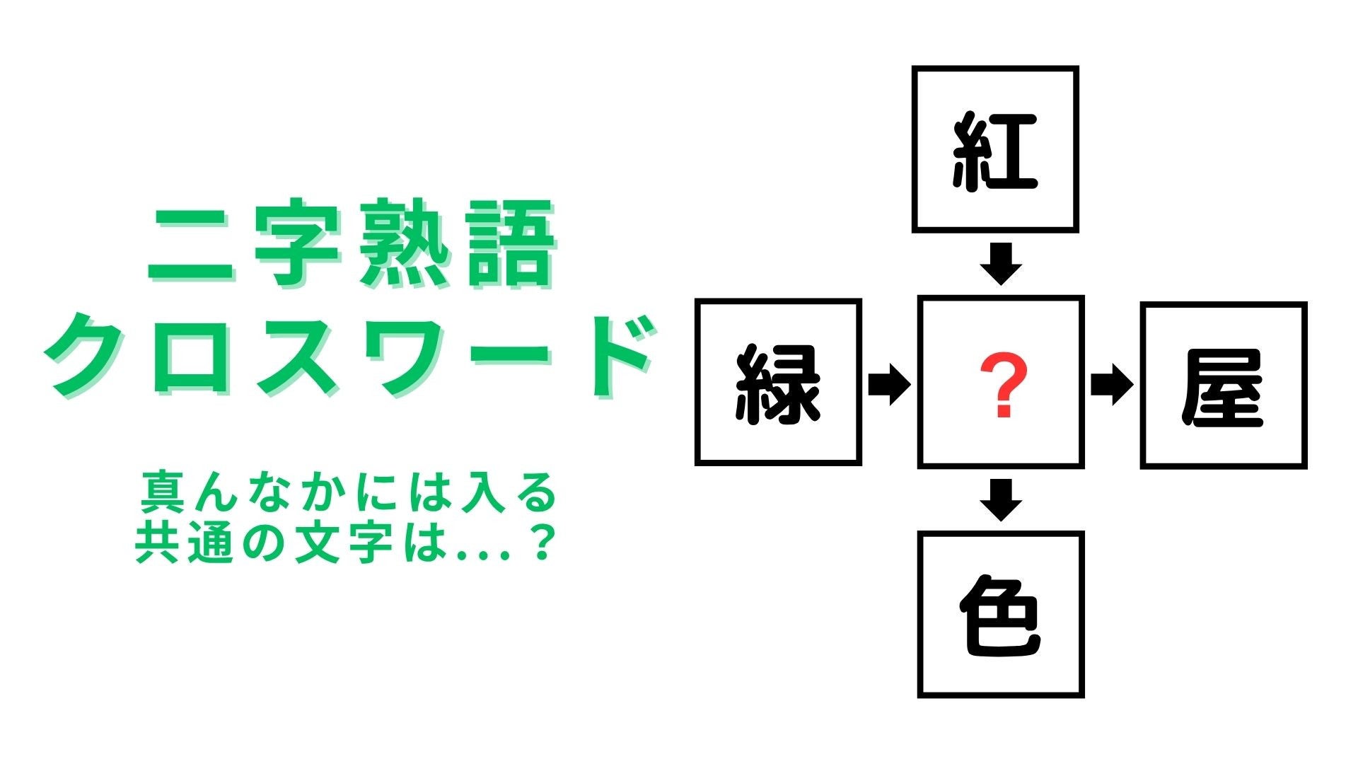 【二字熟語クロスワード】真んなかに入る漢字は？知っている熟語があるはず！