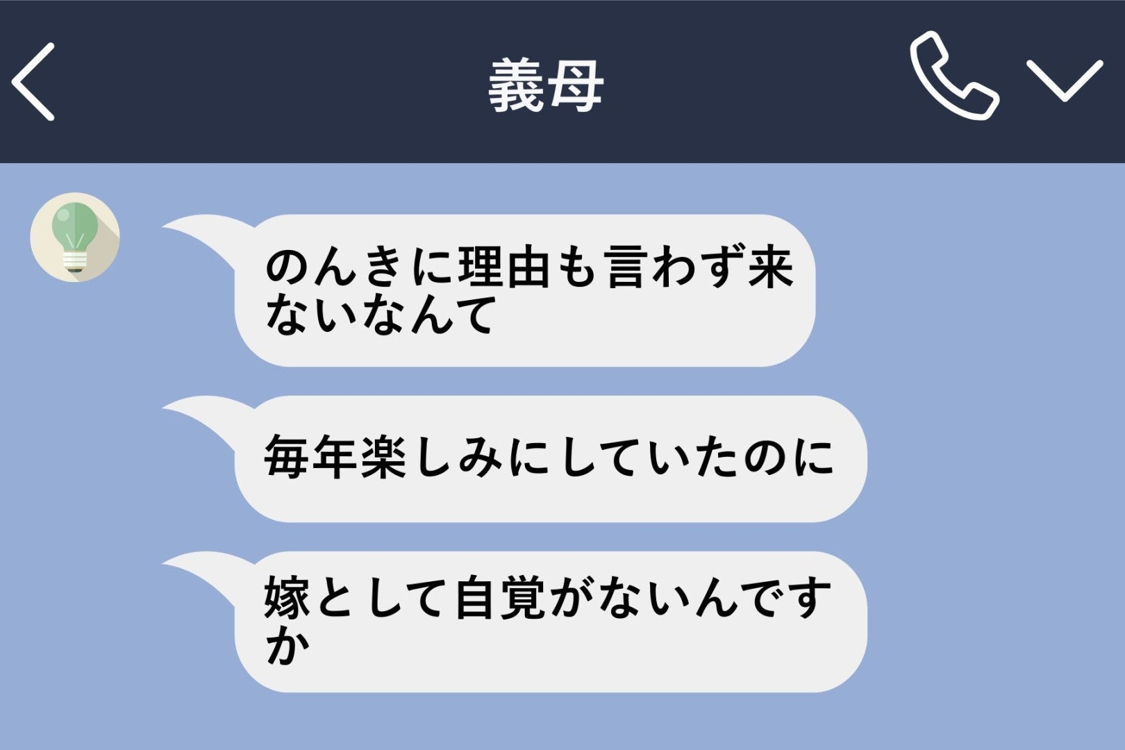 お盆の日、夫の実家に行かないとしたら連絡→義母「嫁とし て自覚がないんですか」長文の文句が来て…