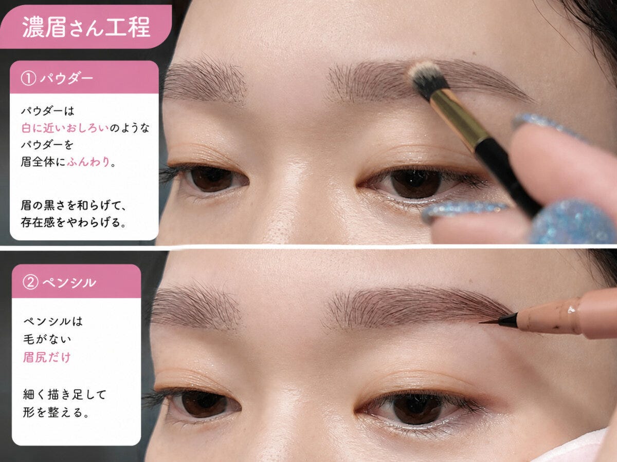 アイブロウリスト ARISA 眉の薄い人・濃い人それぞれの正解眉メイクマニュアル 濃眉さんOK例