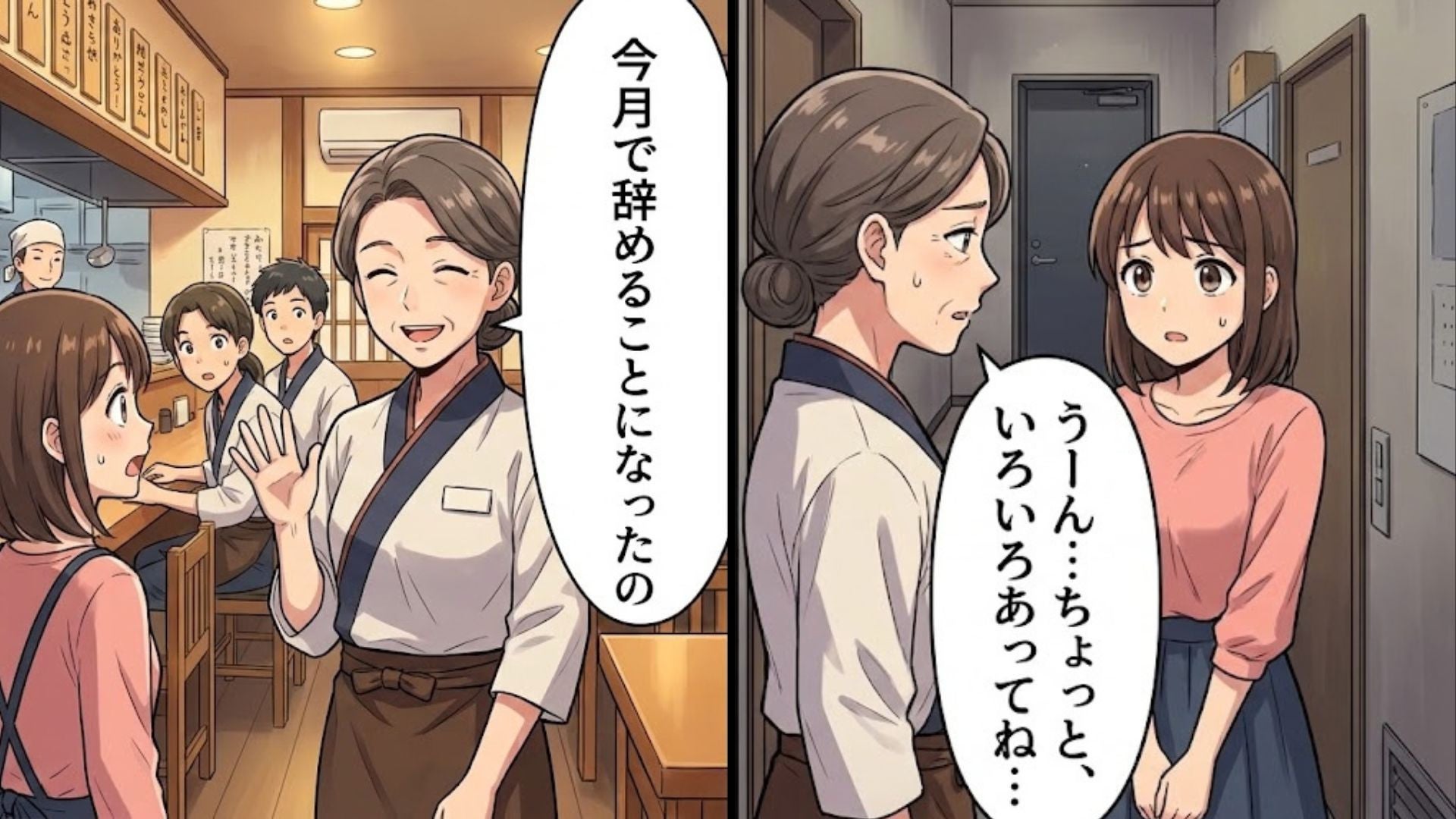 【衝撃】「実は、店長のことでちょっと困っていて…」職場の頼れるベテランパートさんが突然の退職。頑なに退職理由を言いたがらない彼女は、裏で【恐ろしい経験】をしていて…！？