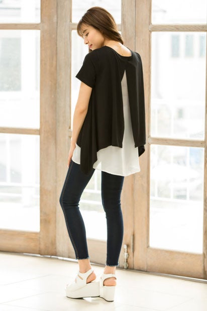 シフォン切り替えカットソートップス「Re:EDIT by GALSTAR」2,098円（税込）／画像提供：Re:EDIT by GALSTAR