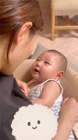 西野未姫、生後3カ月の長男・頑馬くんが声を出して笑う姿に「パパそっくり」「ほんと癒し」の声
