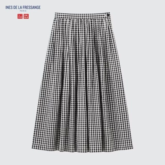 ユニクロ　uniqlo　レディース　おすすめ　オススメ　コスパ　2023　春夏　値下げ　セール　スカート　イネスドラフレサンジュ　イネス　イネス・ド・ラ・フレサンジュ　コラボ　コットンツイルギャザースカート　ギンガムチェック　チェック