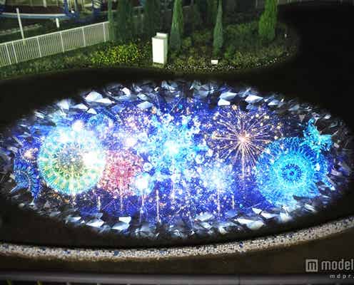 雪の結晶が輝く、日本初のプロジェクションマッピング花火大会が開催