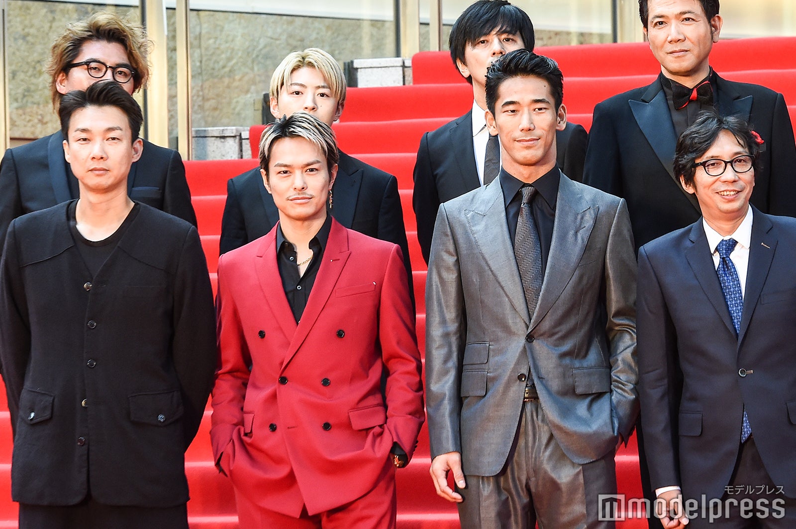 （左から）洞内広樹監督、佐野玲於、井上博貴監督、別所哲也、松永大司、今市隆二、小林直己、行定勲監督（C）モデルプレス