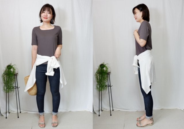 腰ハリ ぽっちゃりもカバーできる ユニクロtシャツ 着やせテク3選 モデルプレス 腰ハリ ぽっちゃりもカバーできる ユニクロtシャツ 着やせテク3選 モデルプレス