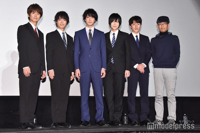 (左から)正木郁、溝口琢矢、渡部秀、荒牧慶彦、富田健太郎、千葉誠治監督 (C)モデルプレス