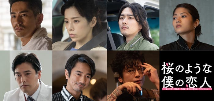 (上段左から)永山絢斗、桜井ユキ、栁俊太郎、若月佑美(下段左から)要潤、眞島秀和、及川光博(C)Netflix