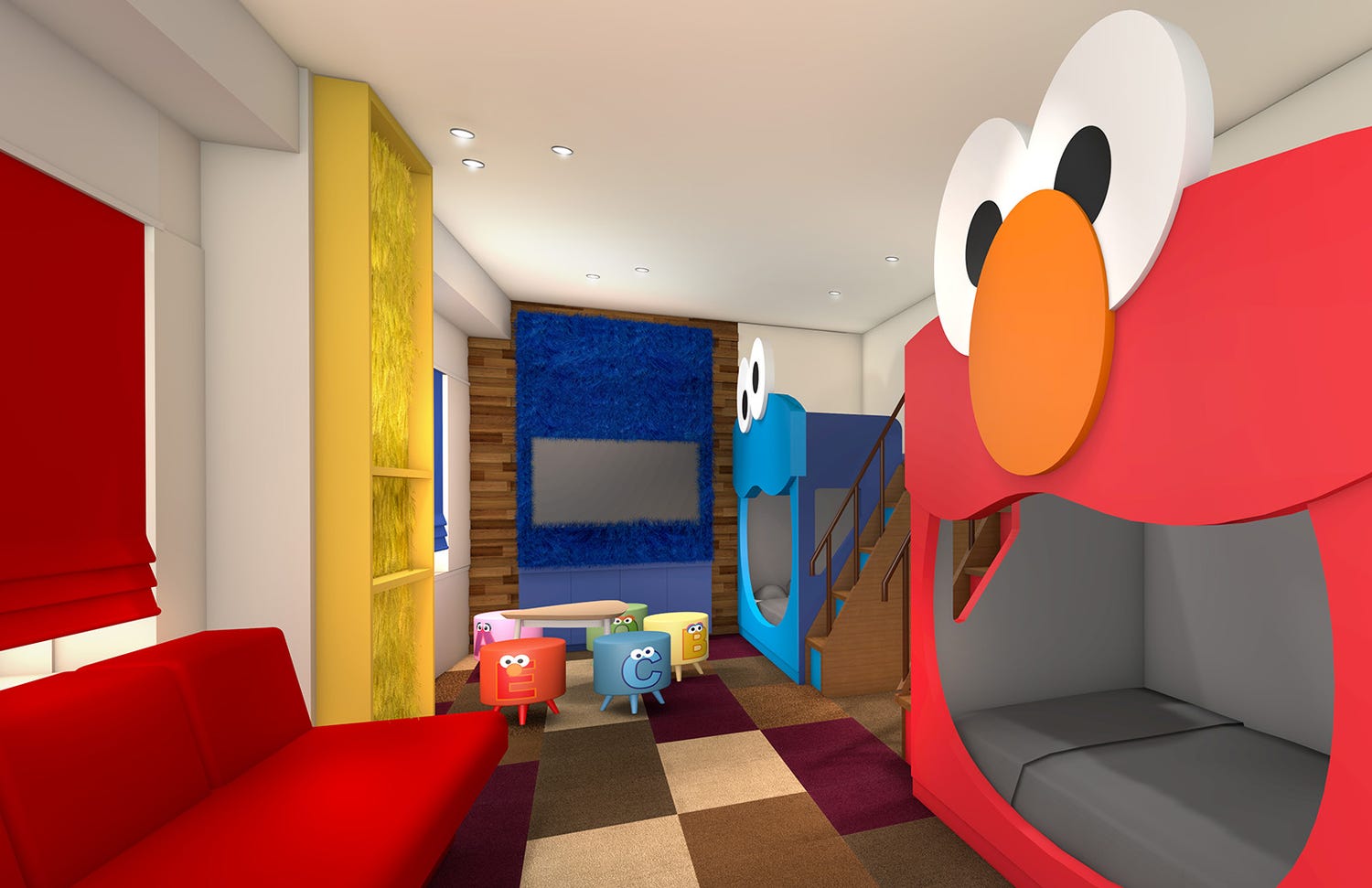 USJ新公式ホテルにセサミストリートやスヌーピーの部屋が登場 超ビッグフェイスのエルモが可愛い