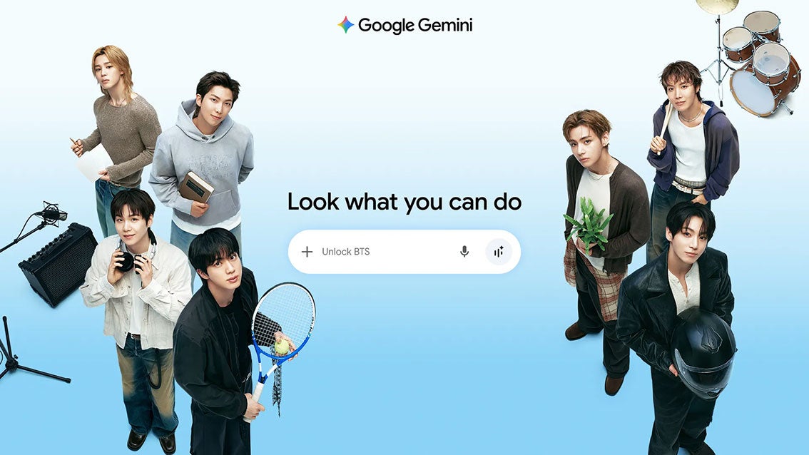 BTS、Google Geminiとのコラボ始動 Jung Kook・RMらメンバーの活用法公開＆韓国語学習機能も登場