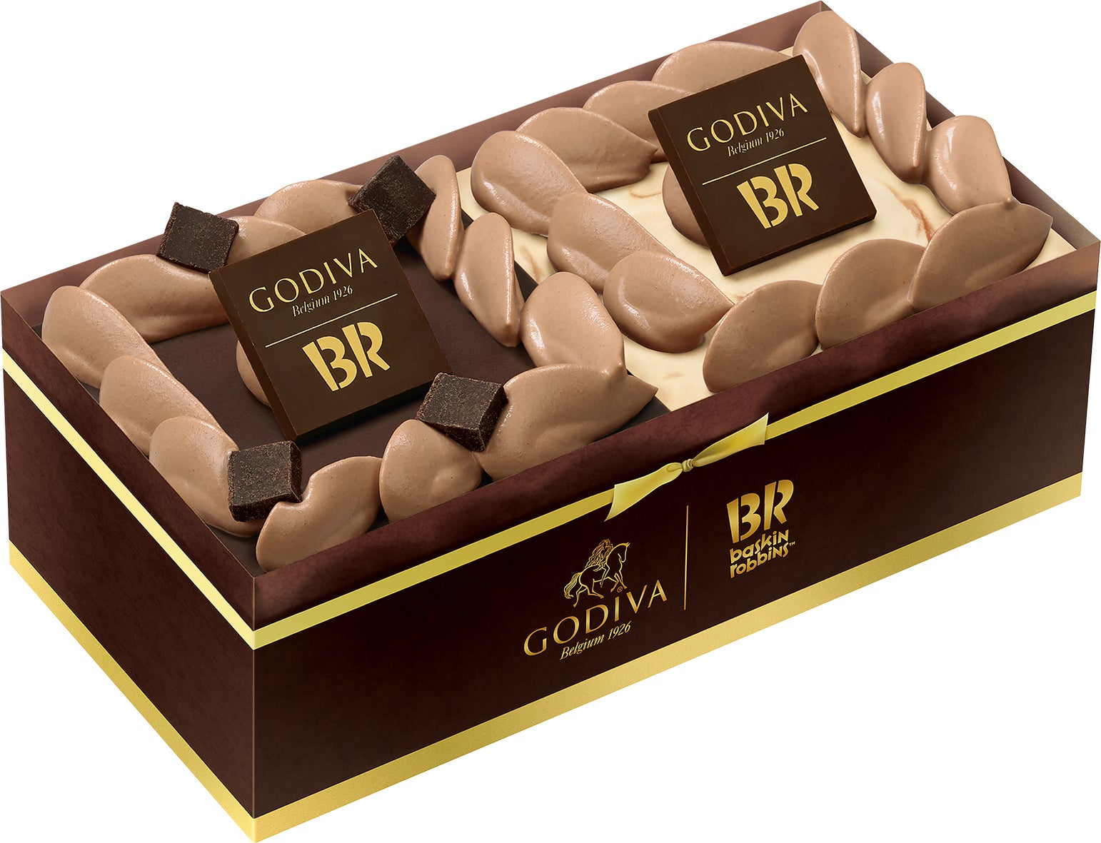 -ゴディバ監修- ショコラ＆ヘーゼルナッツ アイスクリームケーキ／提供画像