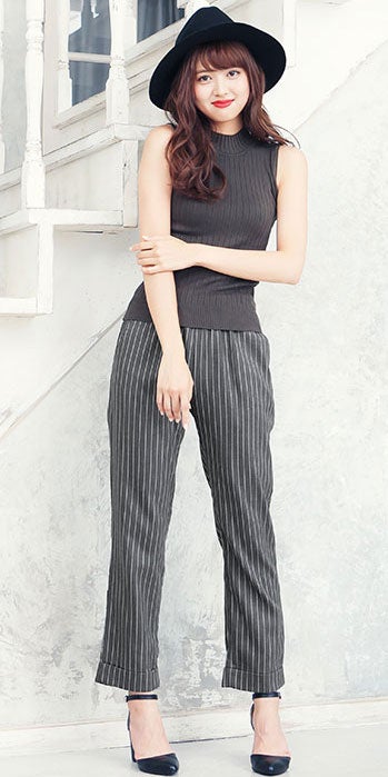 ストライプフルレングスシンプルワイドパンツ「神戸レタス」2490円（税込）／画像提供：神戸レタス