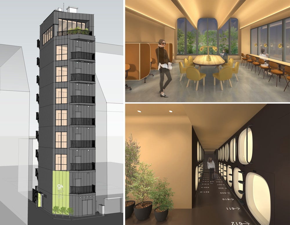 新宿に女性用カプセルホテル「ナインアワーズ ウーマン新宿」ワークブースも併設