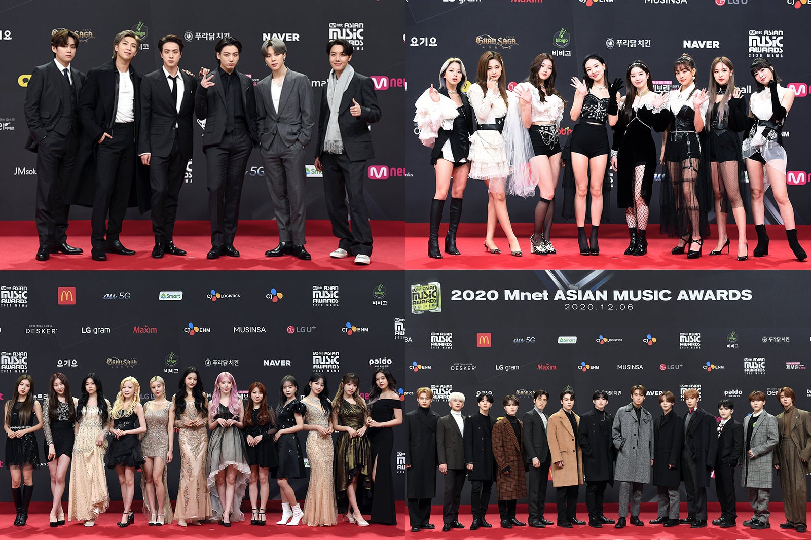 BTS・TWICEら「2020 MAMA」レッドカーペットに豪華集結【写真特集】