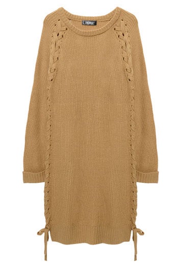 レースアップニットワンピース「Re:EDIT by GALSTAR」3,298円（税込）／画像提供：Re:EDIT by GALSTAR