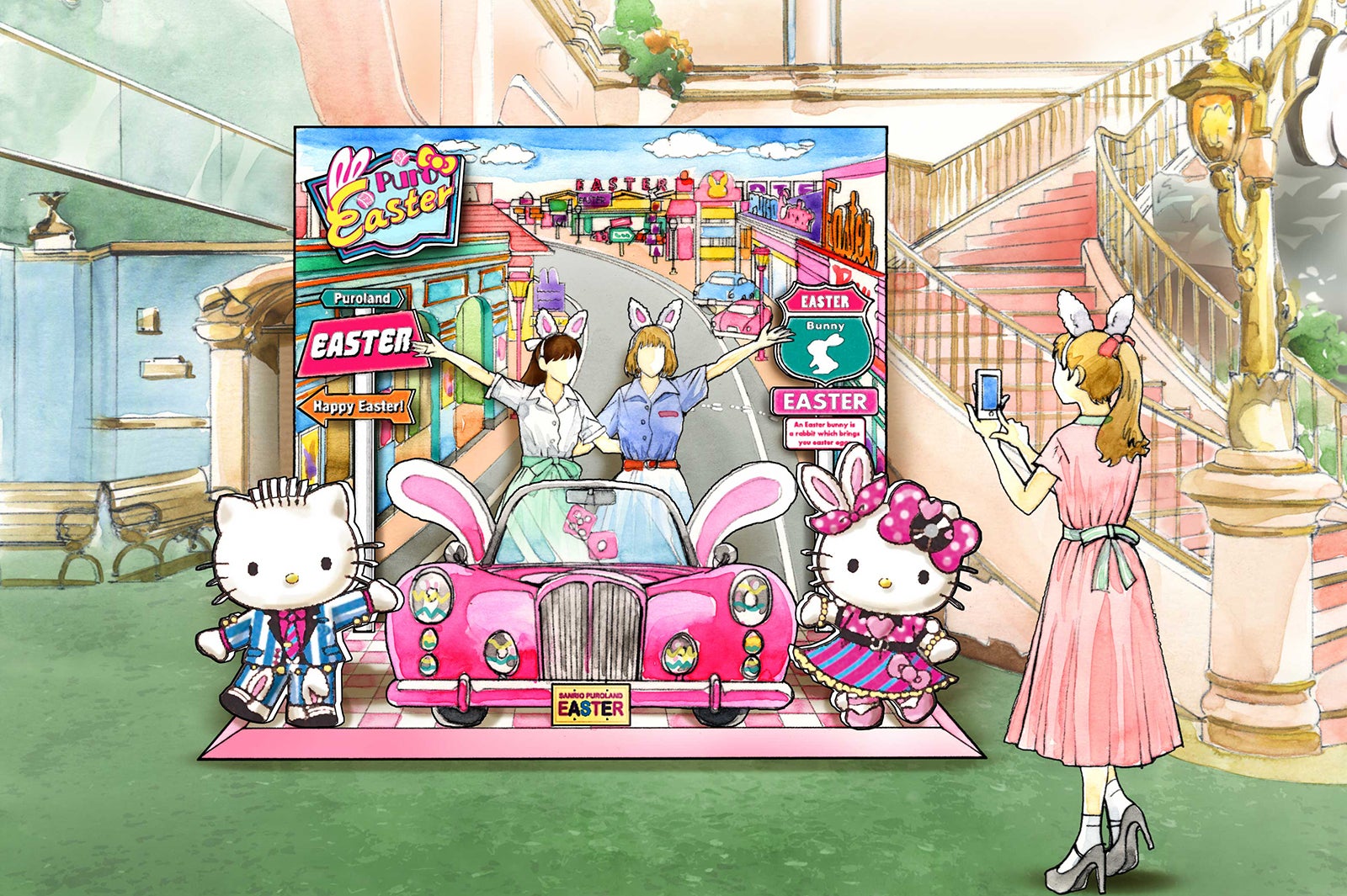 イースターフォトスポット（C）1976，1989，1990，1999，2001，2010，2019 SANRIO CO．，LTD．