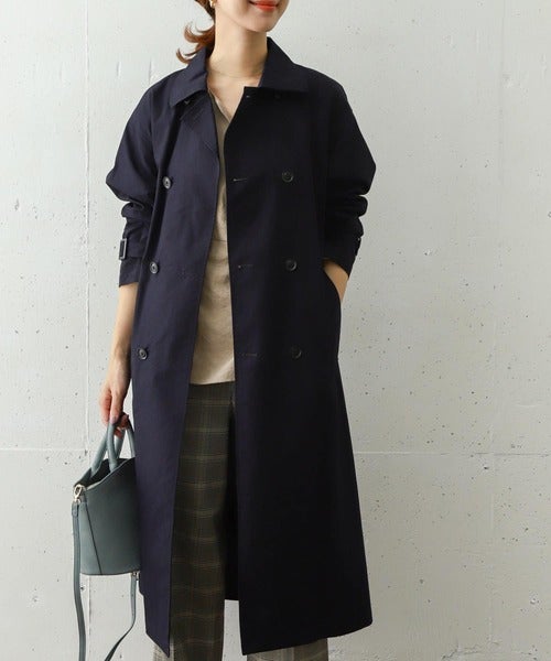 ネイビーのトレンチコートに合う冬コーデ 旬なレディースの着こなし方って モデルプレス