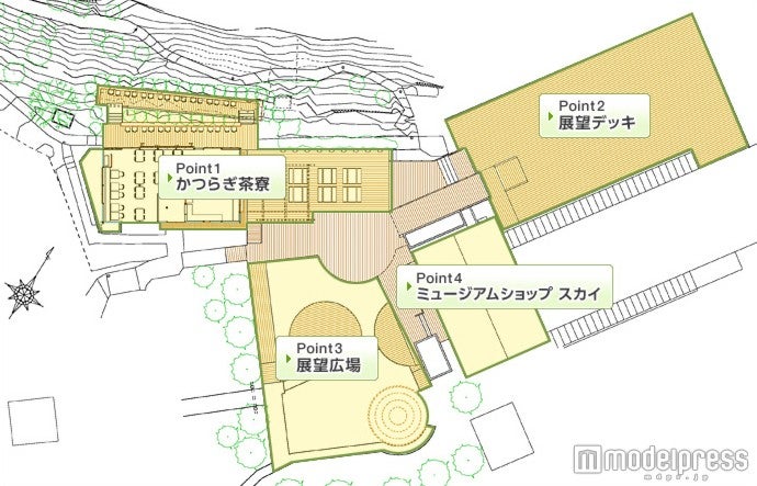 テラスの平面図／画像提供：伊豆の国パノラマパーク