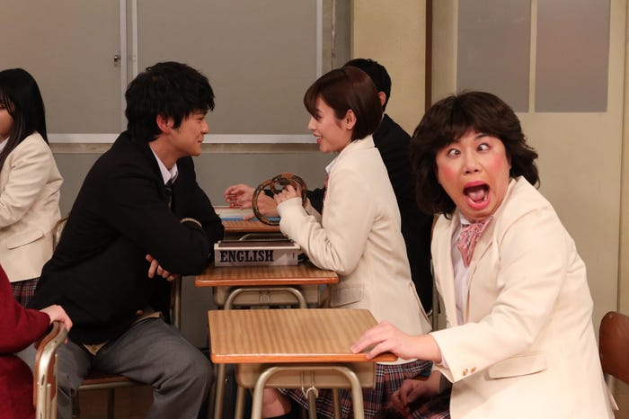 眞栄田郷敦、白石聖、せいや(C)フジテレビ