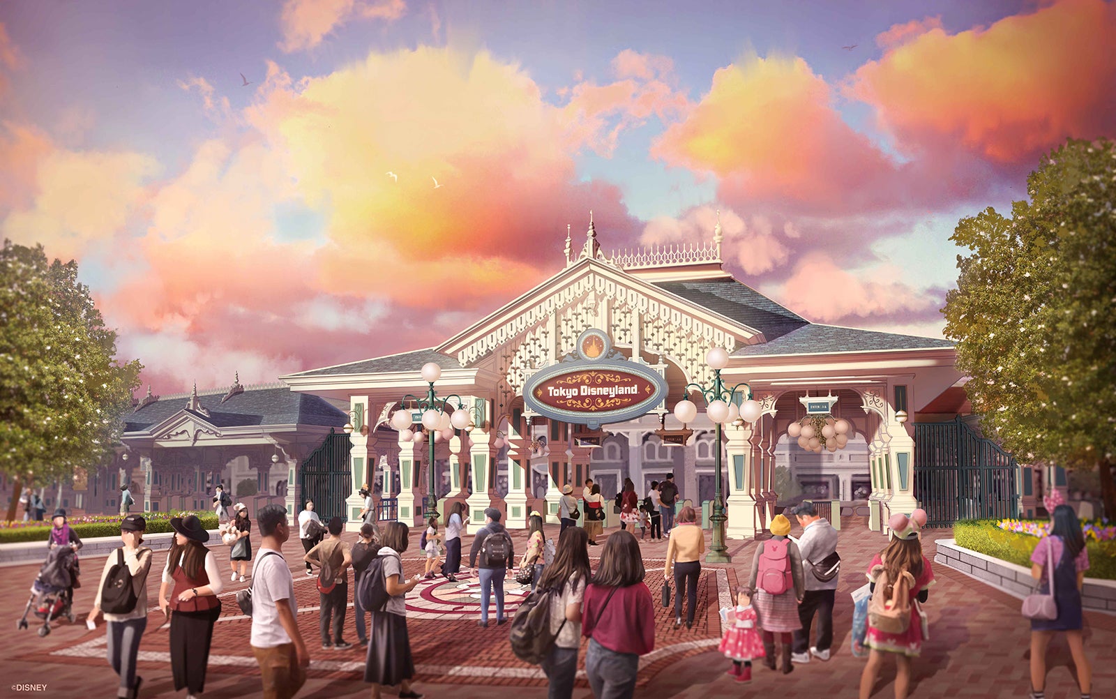 東京ディズニーランド「メインエントランス」西側半分リニューアルオープン 初の顔認証システム導入