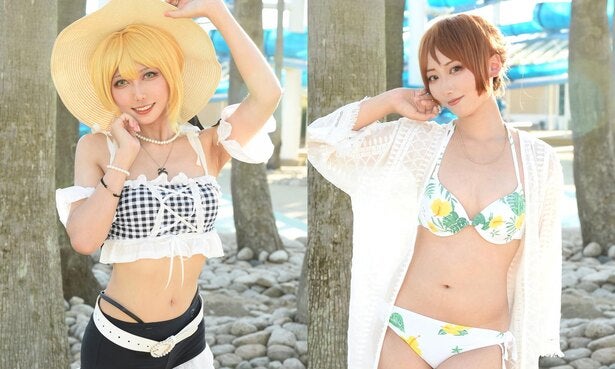 美谷間チラリ…水着姿の『アイドルマスター』コスプレイヤー「水着の柄