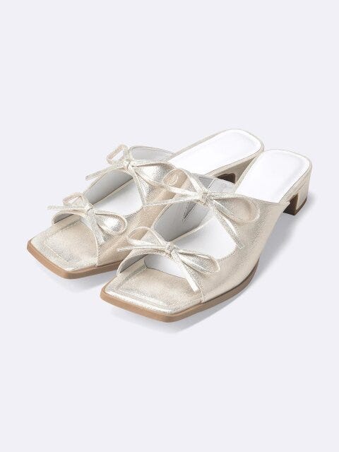 GU リボンヒールミュール GUのリボンヒールミュール