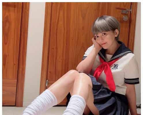 華原朋美、ベリーショート&ミニスカセーラー服コスプレ姿披露で反響「めっちゃかわいい」