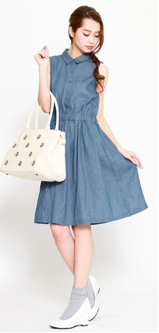 ライトデニムシャツワンピース「salus」3,490円(税込)