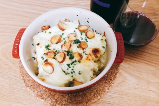 桜燻しのスモークチーズ グラタン