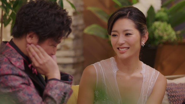 杉田陽平、福田萌子『バチェロレッテ・ジャパン』シーズン1エピソード1(C)2020 Warner Bros. International Television Production Limited