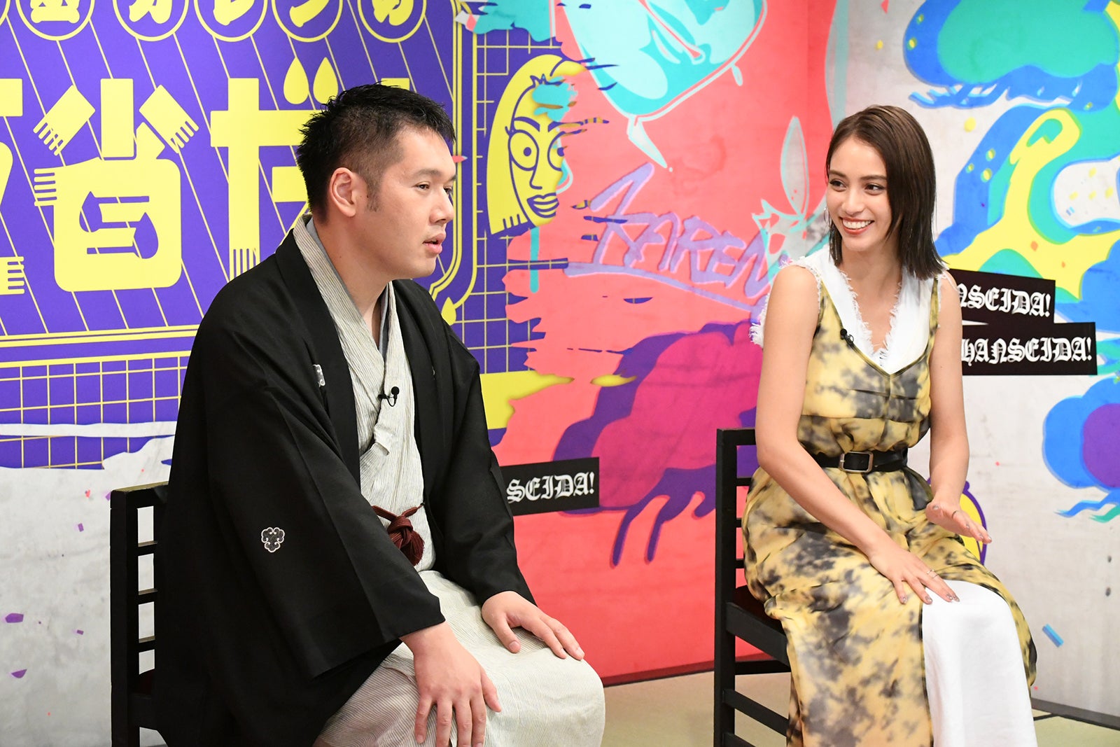 神田松之丞、滝沢カレン（C）テレビ朝日