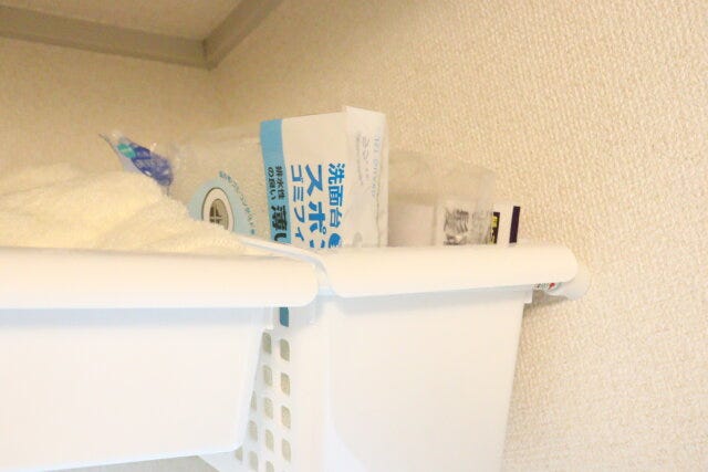 ダイソー　ブリッジバスケット　使用例　つっぱり棒