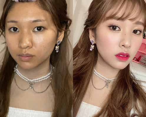 TWICEミナ風メイクの神業テク、ビフォーアフターが話題に