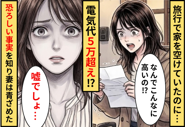 旅行で家を空けていたのに電気代52000円！？直後「えっ嘘でしょ」”恐ろしい事実”を知った妻が青ざめた話