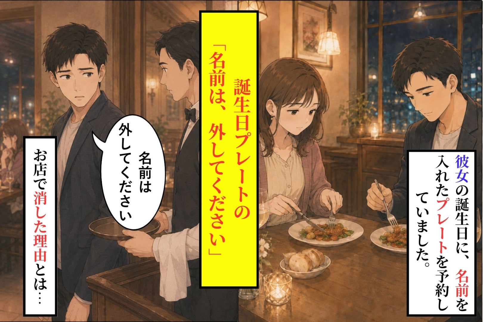 「名前は、外してください」予約に書いた彼女の名前を、俺が店で消した理由