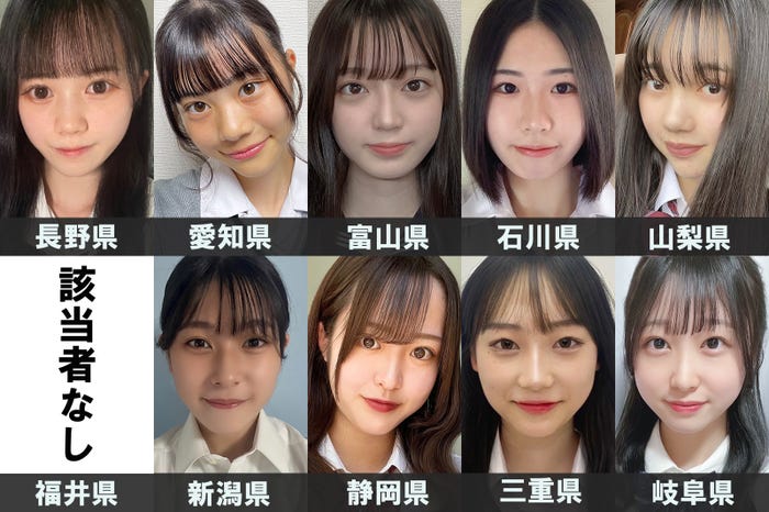 「女子高生ミスコン2022」中部エリアの代表者