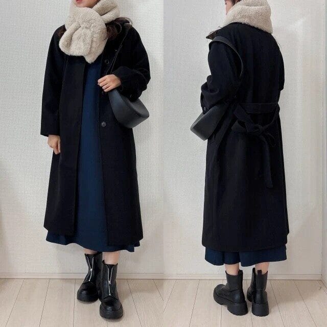 お手本コーデ 2025冬gu大人女性おすすめコージーメルトンバルマカーンコートお手本コーデ