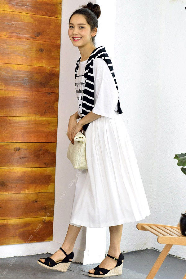 大人フレア感ミモレ丈プリーツスカート「coca」3,490円(税込)