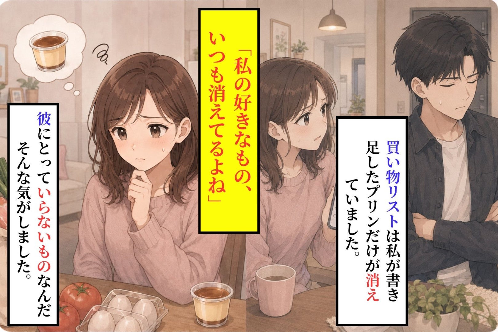 「私の好きなもの、いつも消えてるよね」買い物リストの違和感に、彼の気持ちを疑った