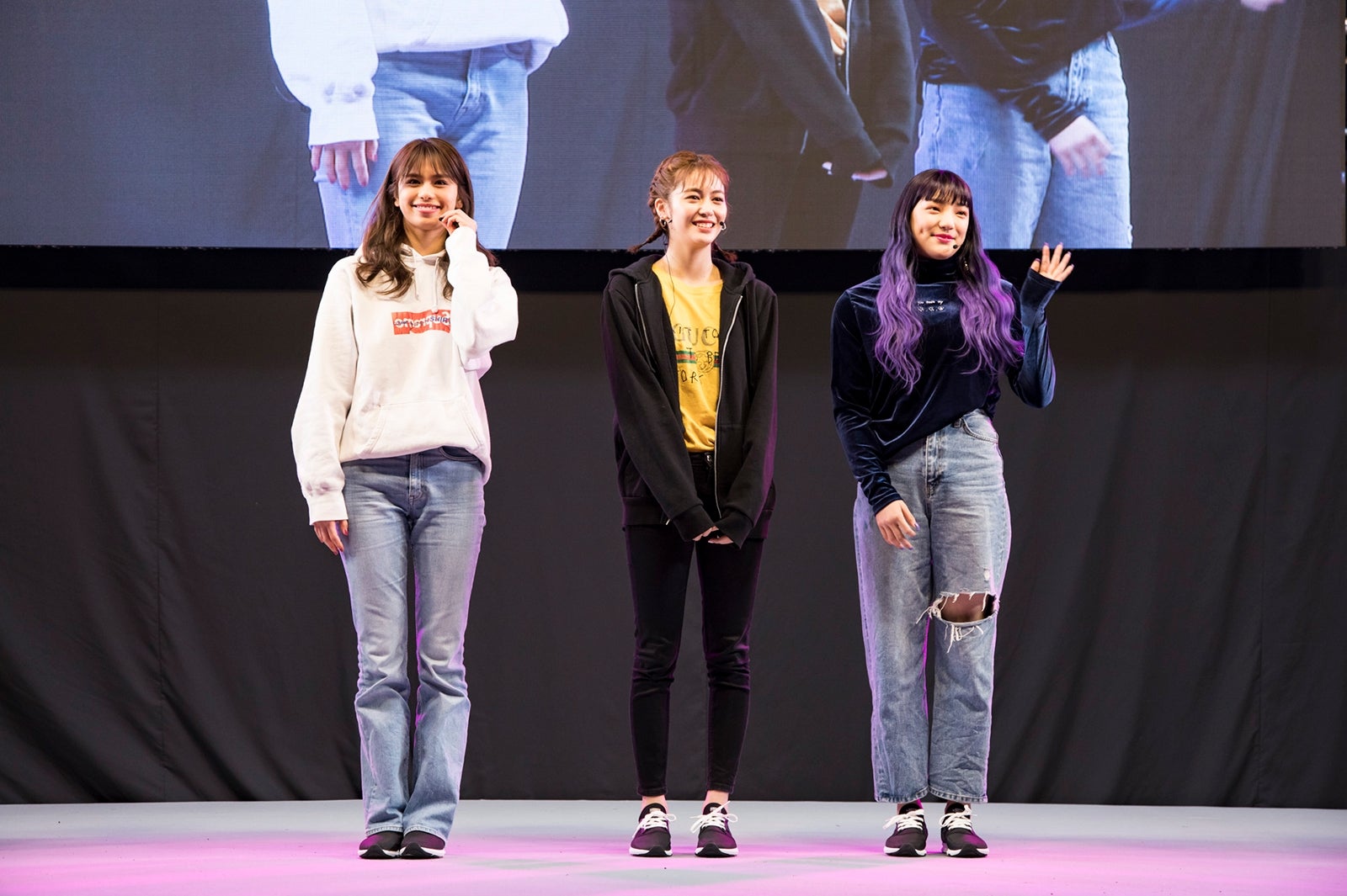 E-girls佐藤晴美・楓・須田アンナ、エール送る「最後まで走り抜けて…」