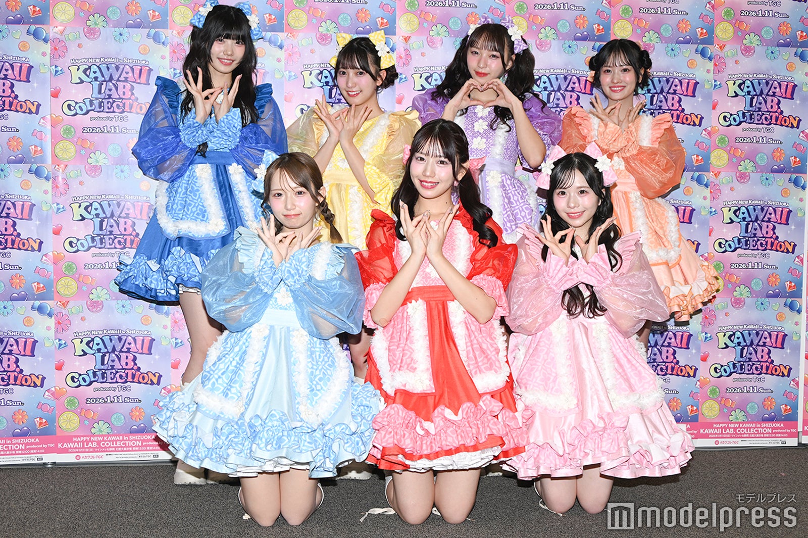 SWEET STEADY／（後列左から）奥田彩友、山内咲奈、塩川莉世、庄司なぎさ（前列左から）音井結衣、白石まゆみ、栗田なつか（C）モデルプレス