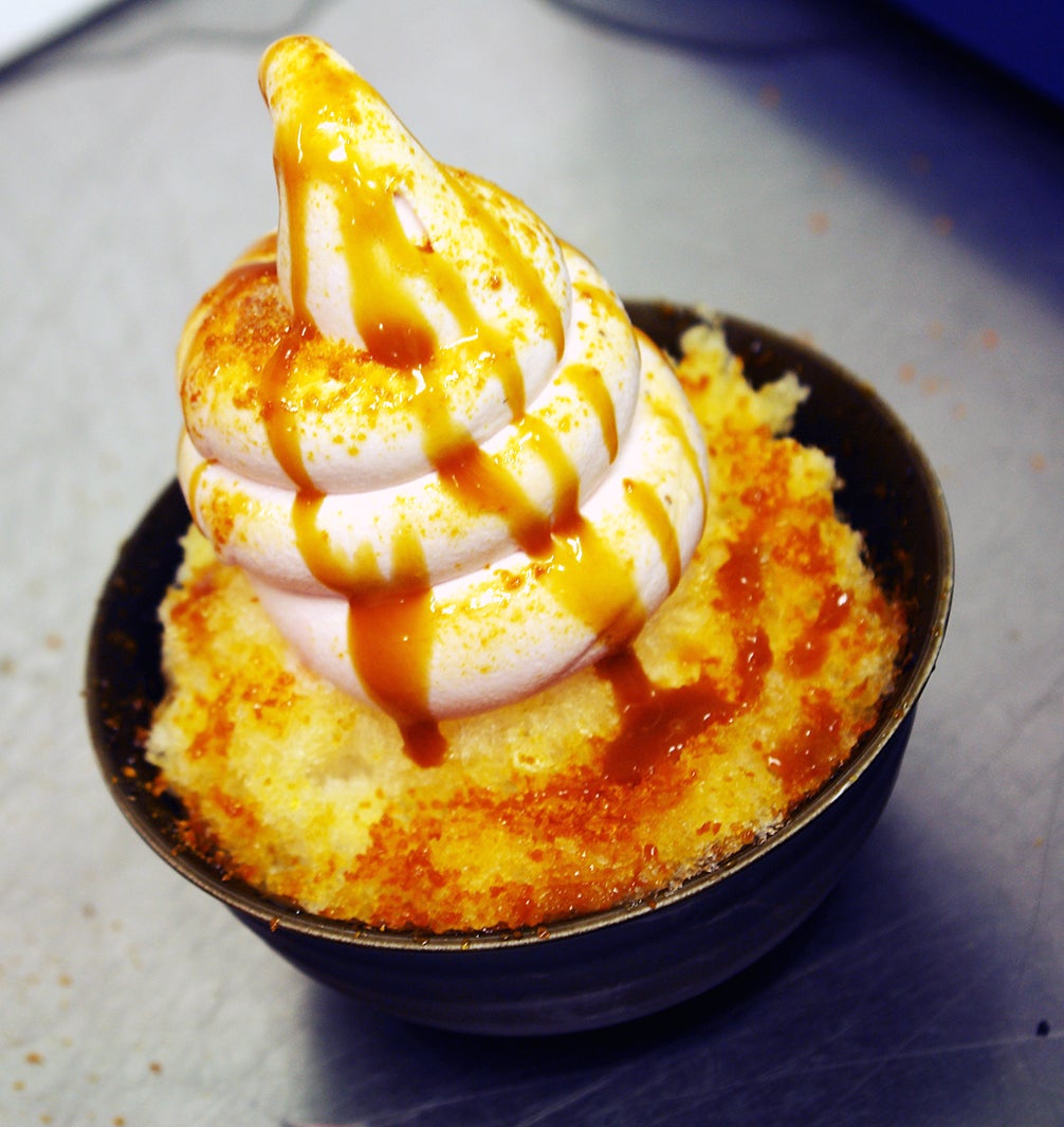 ソフトクリームのキョクレイ「地卵プリン氷」（提供画像）