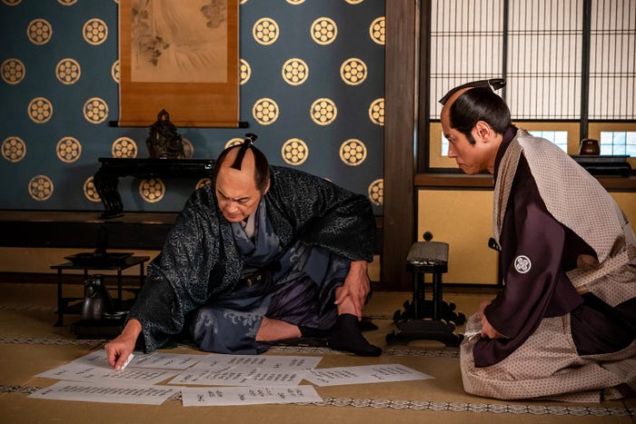 渡辺謙、原田泰造「べらぼう~蔦重栄華乃夢噺~」第17話(C)NHK