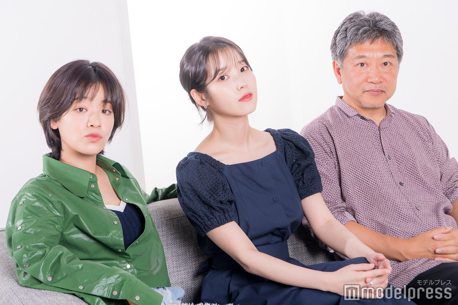 イ・ジュヨン、イ・ジウン、是枝裕和監督 （C）モデルプレス