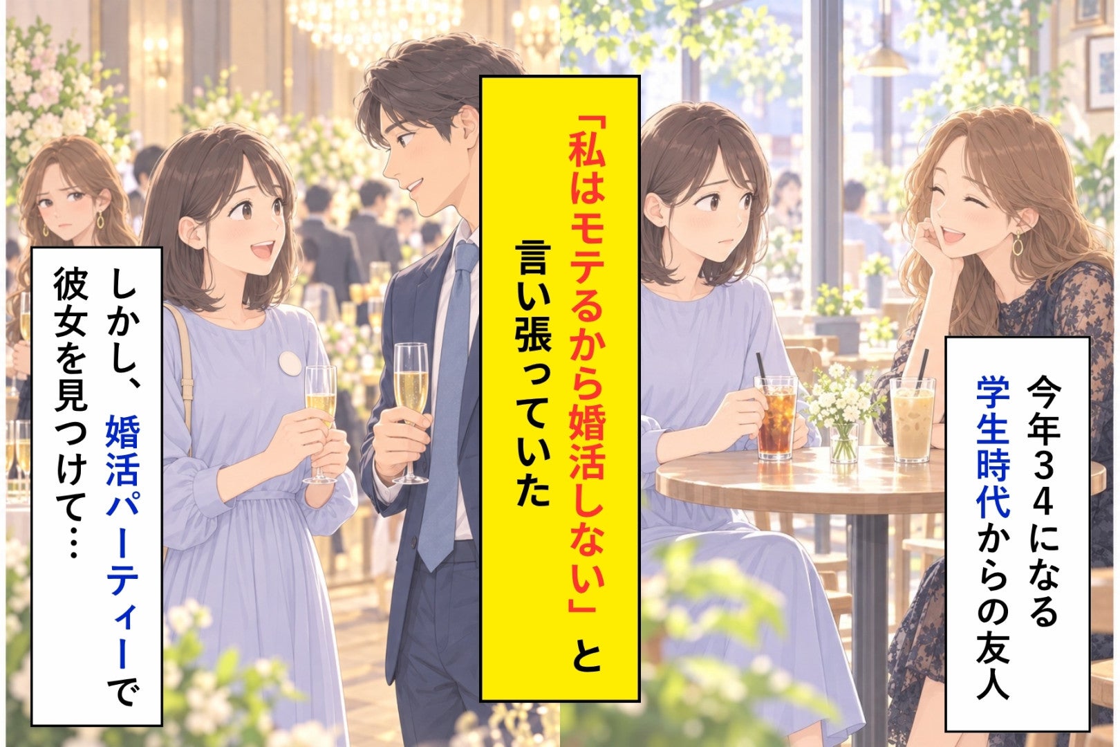 「私はモテるから婚活しない」と言った友人が、会場で私を見た理由