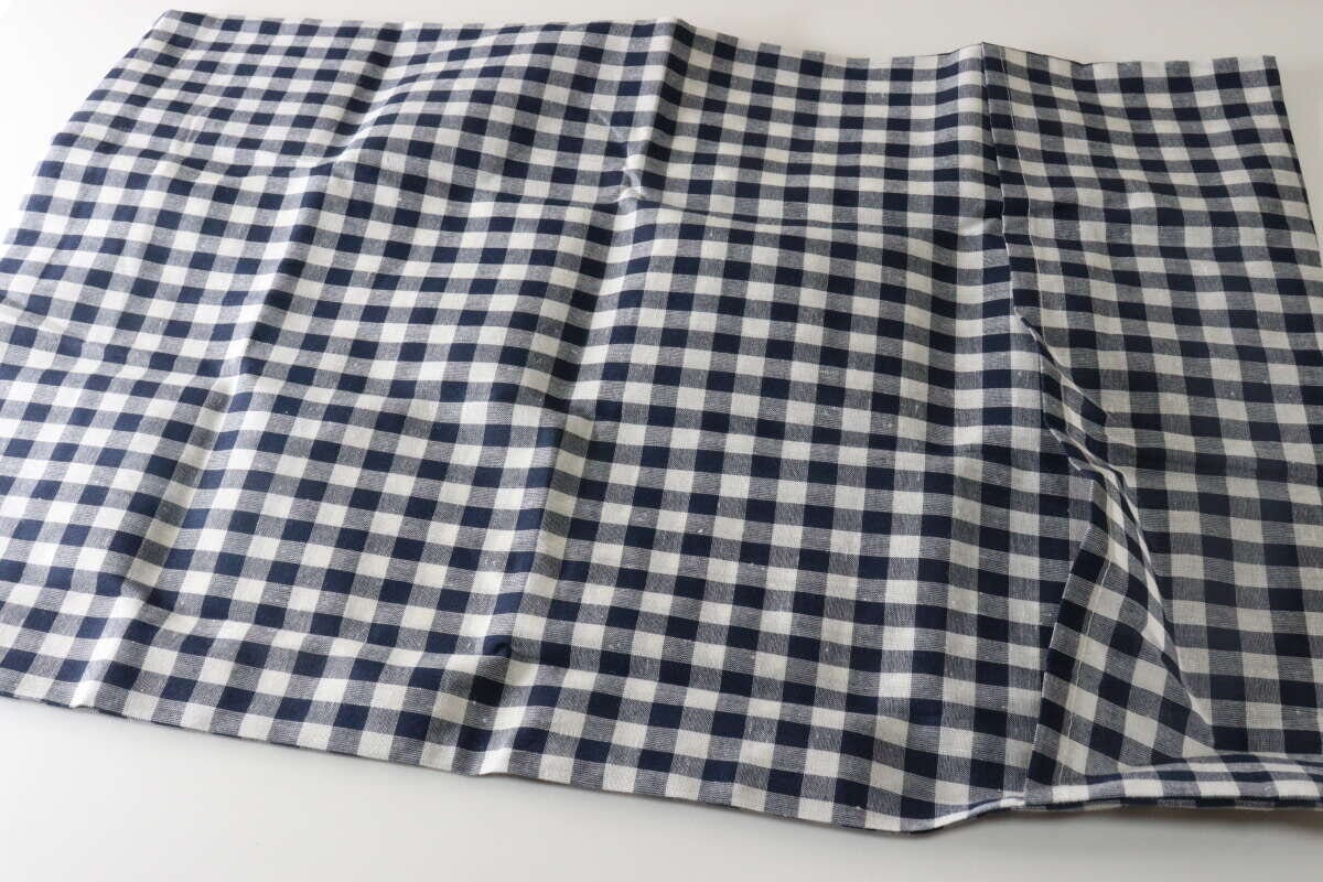 枕カバー（インド綿混、ギンガムチェック）　サイズ感